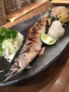 秋サンマの塩焼きと焼き秋茄子定食